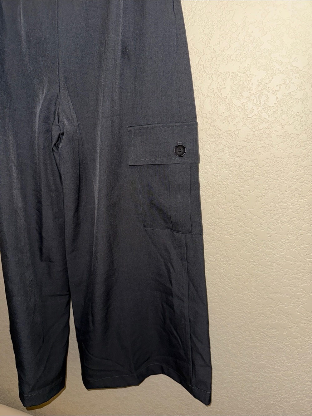 C•MENSE Charcoal Gray Wide Leg Cargo Pants XS NWT High Rise Pleated - Picture 7 of 12
